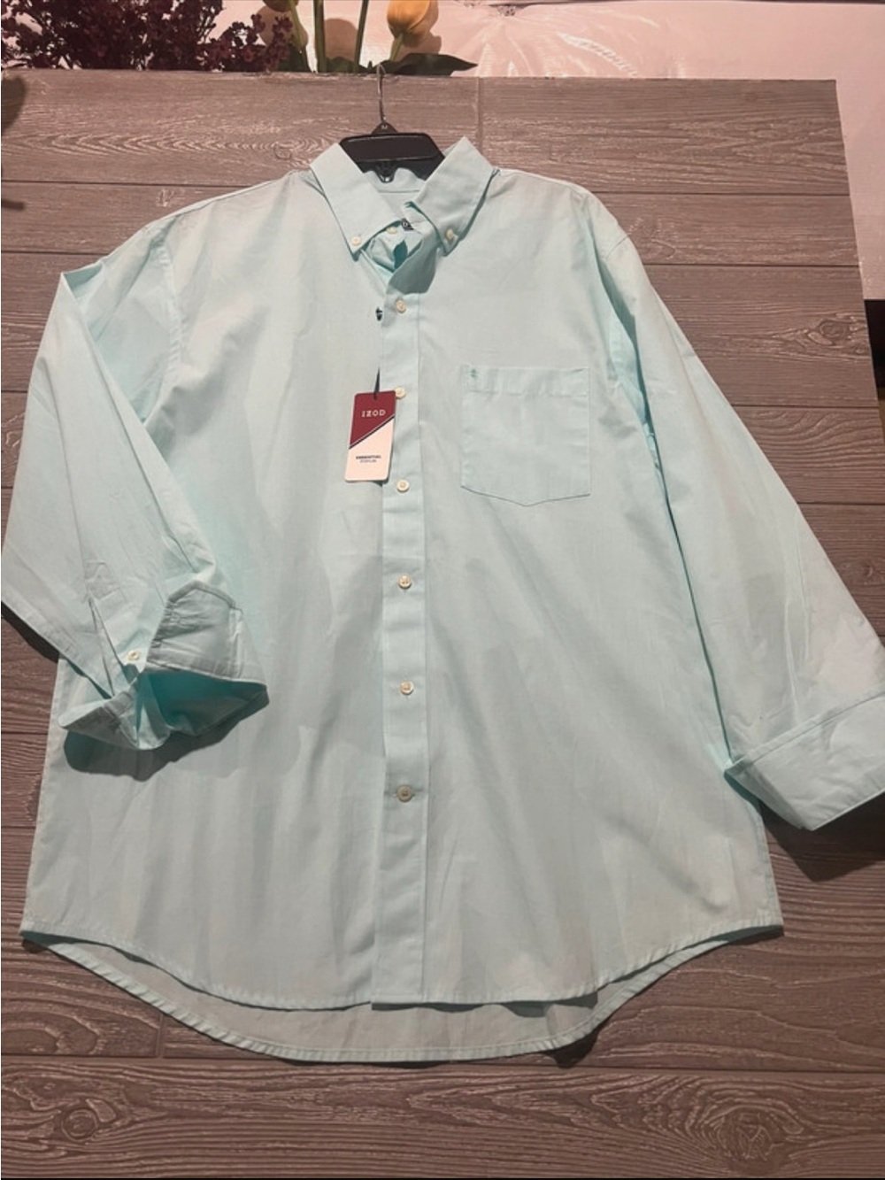 IZOD Classic Men's Button-Down Shirt in Light Aqua